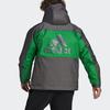 Adidas Logo Patchwork Loose Long Sleeve Down Jacket Men Outerwear Black Green GF0077
