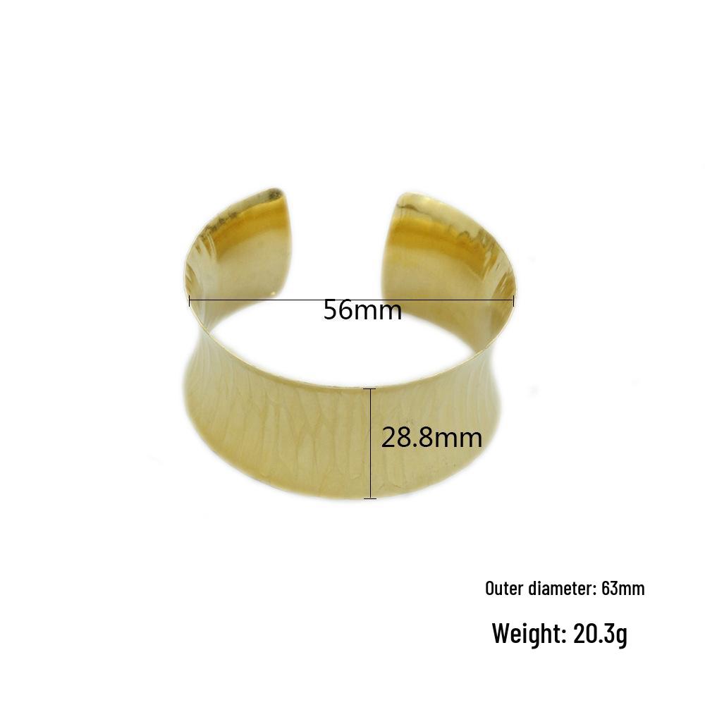 European and American Fashion Unisex Snake Skin Texture Brass Wide Band Bracelet