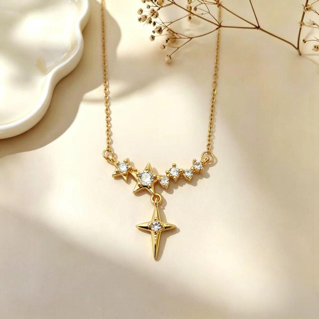 Elegant Cat Pendant Necklace: Fresh Design with Micro-Set Zircons for Women - Light Luxury & High-End Feel; Perfect Clavicle Chain Accessory.