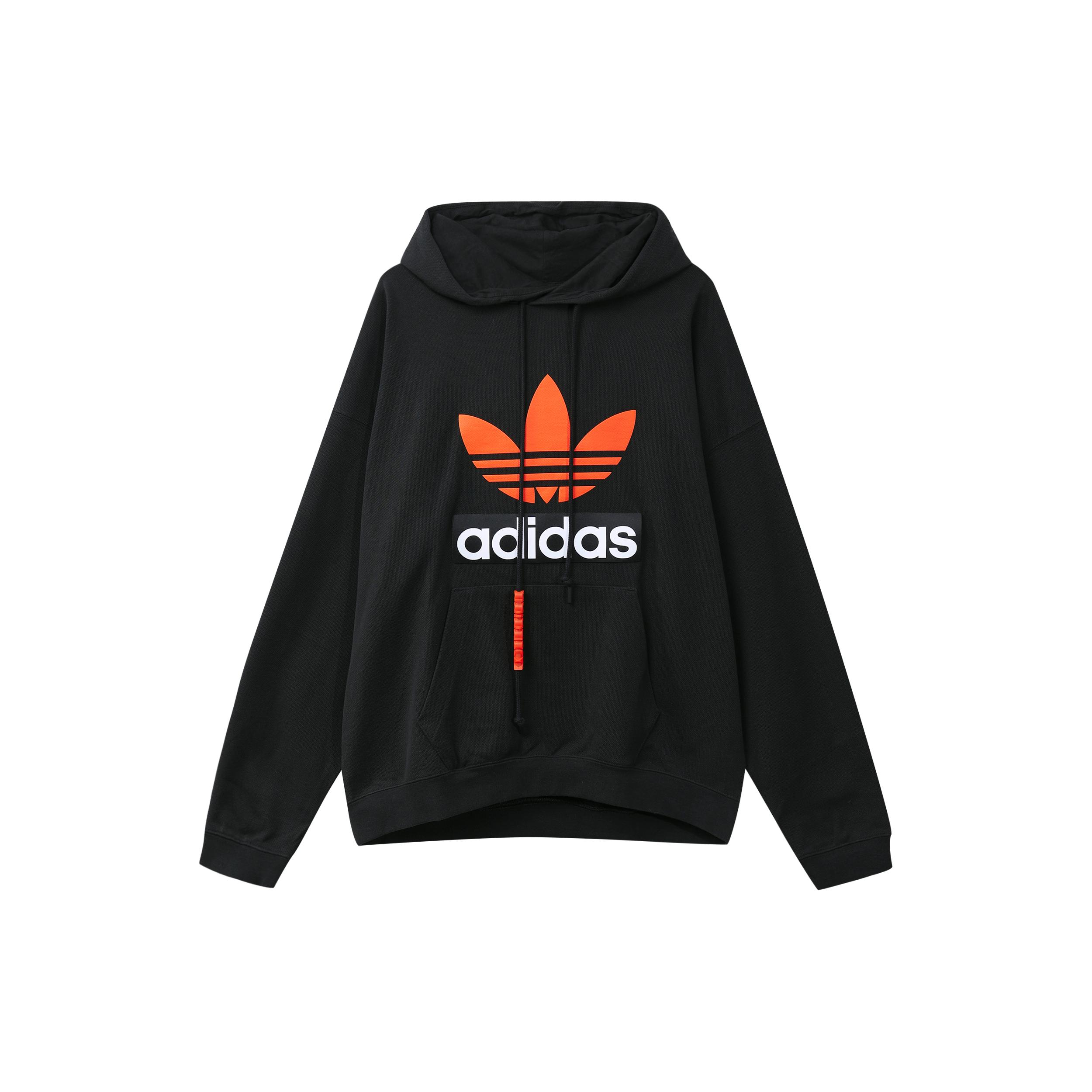 Adidas Originals Худи BIG TREFOIL Мужское Черное H09354 XS