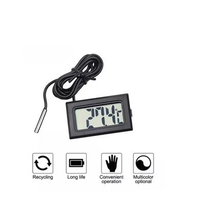 Mini Digital LCD-termometer med metallprob Hem Inomhus Utomhus Temperaturdetektor