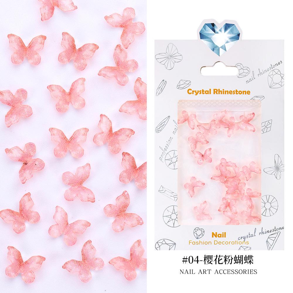 Resin Butterfly Nail Art Accessories Fairy Cute Three-Dimensional Versatile Transparent Ribbon Bow Nail Accessories