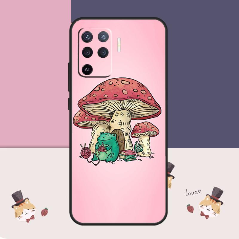 Cottagecore Frog Aesthetic Case For Oppo A76 A96 A16 A60 A98 A58 A78 A18 A38 A80 A40 A77 A57 A17 A74 A54 A94 A15 A5 Pro