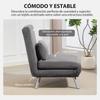 1-Seater Folding Sofa Bed Upholstered In Fabric Mottled Grey with 5-Level Adjustable Backrest 80x75x83 Cm