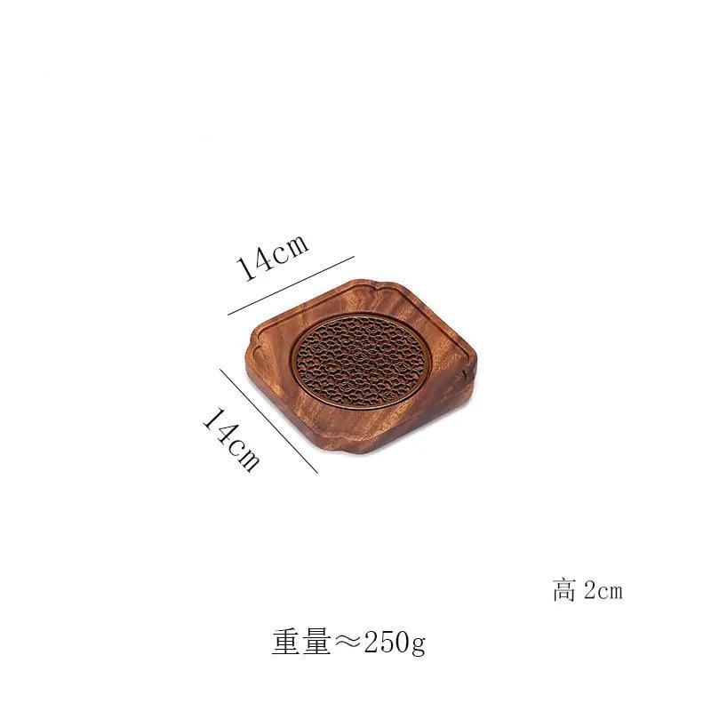 Chinese Retro Style Solid Wood Tea Tray Water Storage Tank Holder Portable Tea Tray Purple Clay Teapot Tea Tray Teaware
