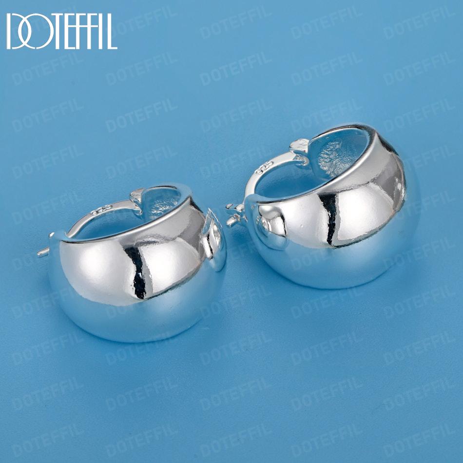 925 Sterling Silver Round Earrings Fashion Wedding Jewelry