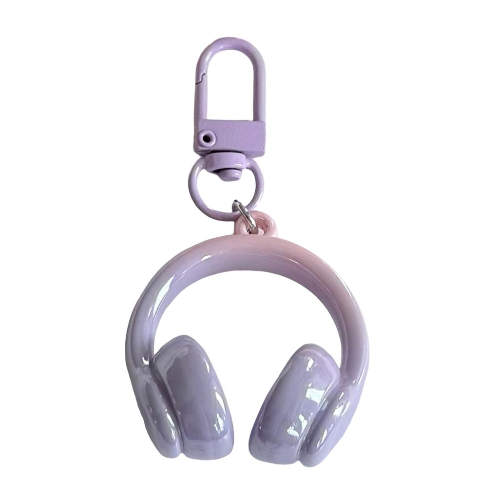 Stylish 3D Headphone Keychain Bag Pendant for Backpacks User Friendly Resin Creative Gift for Friends and Students