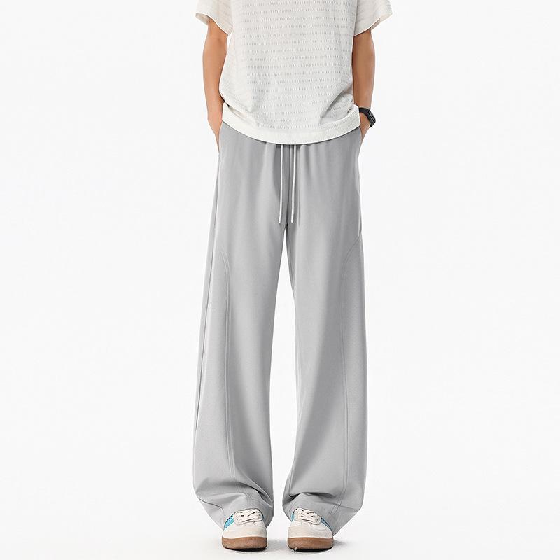 Summer Light and Thin Stomatal Quick-drying Pants Minimalist Style Wear Wide-leg Pants Design Sense Deconstruction Sports and Leisure Trousers Men