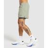 Gymshark Sport  5  Shorts Chalk Green Asphalt Grey A5a7w Ecj4