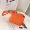 Módní dámská oranžová crossbody taška přes jedno rameno - Ruční čtvercový styl krabičky na oběd v bílé barvě