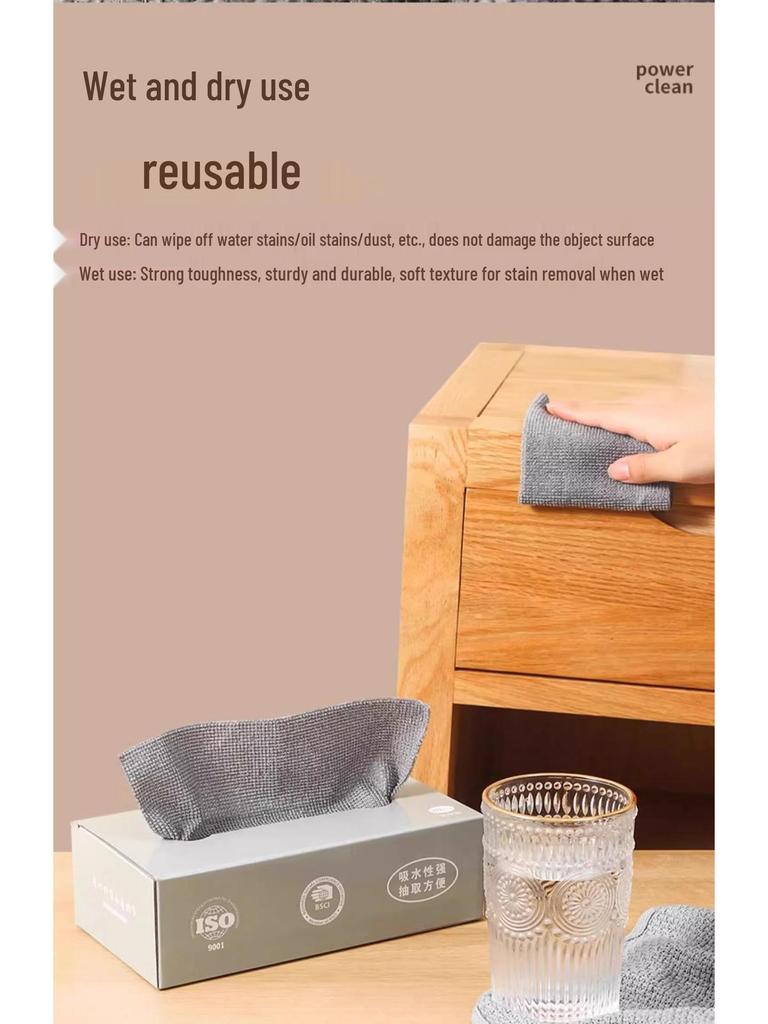 Reusable and Disposable Kitchen Dishcloths - Thick, Washable, Dual-Use Wet & Dry Scouring Pads