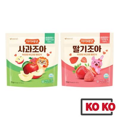 [Ivenet] ivenet Apple Joa 12g, Strawberry Joa 12g, Βρεφικό σνακ, Τσιπς αποξηραμένων φρούτων