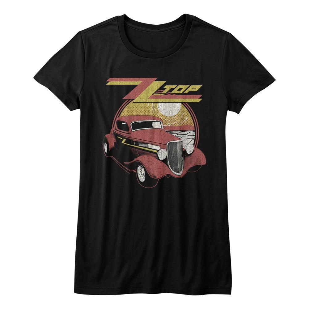 ZZ Top 1933 Ford Eliminator In The Sunset Womans Fitted T Shirt Rock Music 2XL