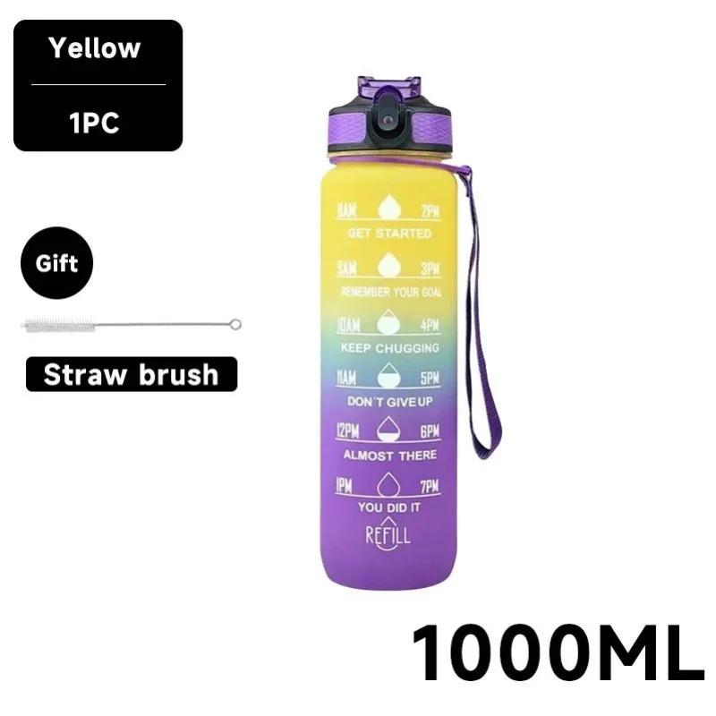 1 litre su şişesi motivasyon spor su şişesi sızdırmaz içme şişeleri açık seyahat spor salonu Fitness testiler mutfak için