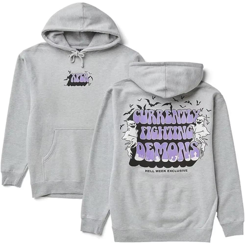 XPLR Sam und Colby Höllenwoche Dämonen bekämpfen HW Halloween Merch Hoodies Unisex Kapuzensweatshirt Freizeitkleidung