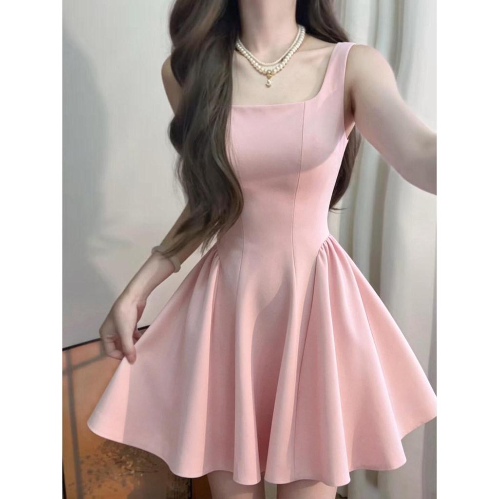 Elegant Women's Spaghetti Strap Waist-Cinched White Long Dress - Early Spring 2026 Collection, Romantic & Formal Design