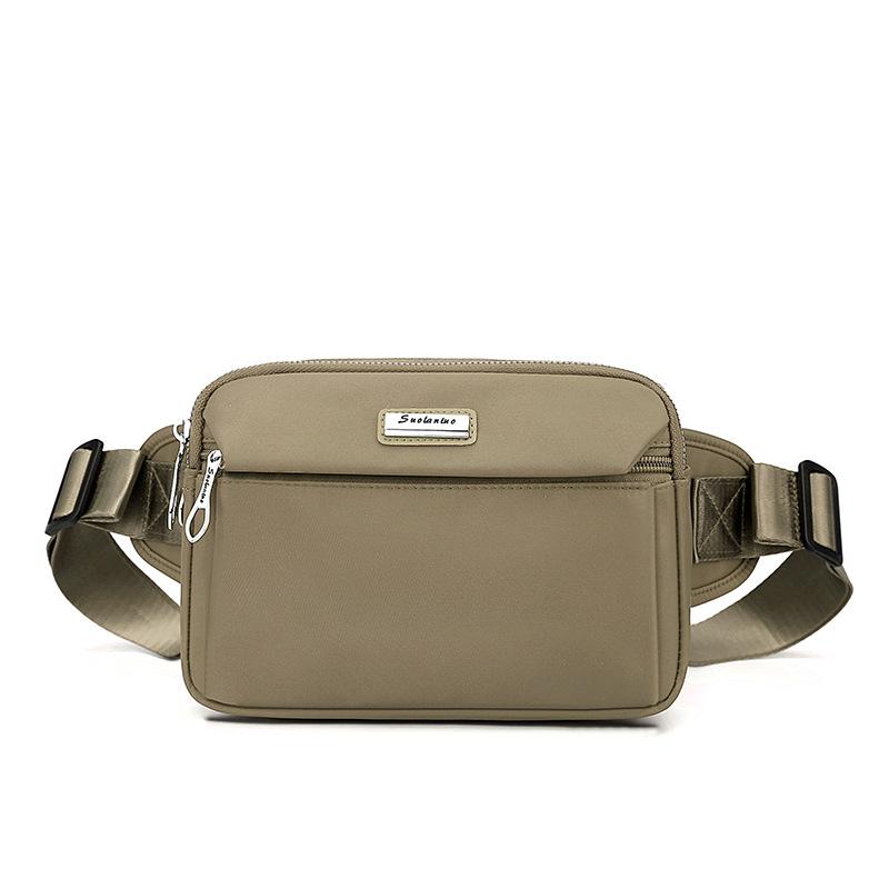 Chest Bag Women's Nylon Solid Color Small Bag Crossbody Bag Waist Bag