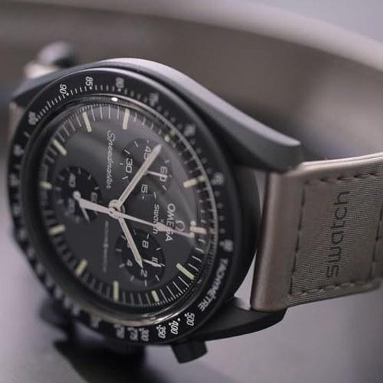 Cıva kol saati Omega Swatch işbirliği orijinal ürün kutusu çanta dahil Speedmaster modeli görev suya dayanıklı MoonSwatch