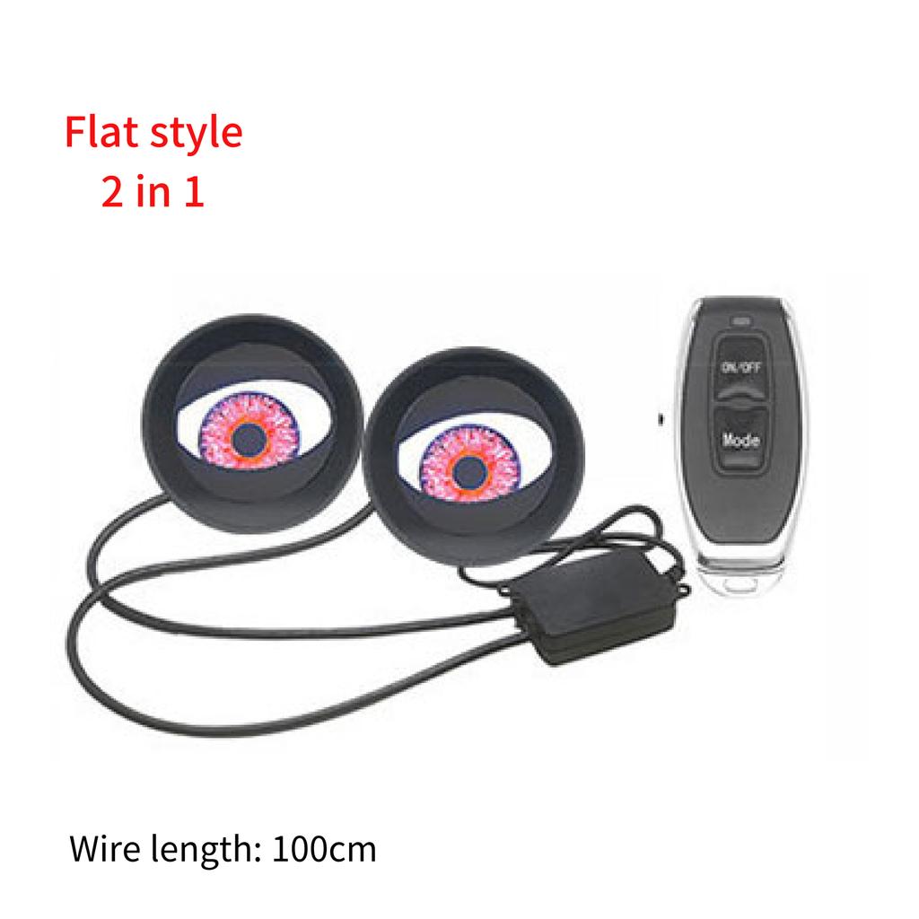 2/1in1 Car Demon Eye Red Eye Dynamic 3 Inch Devil Eyes Lens Lights For 12v Retrofit Kit Flat Headlight Assembly Auto Accessories