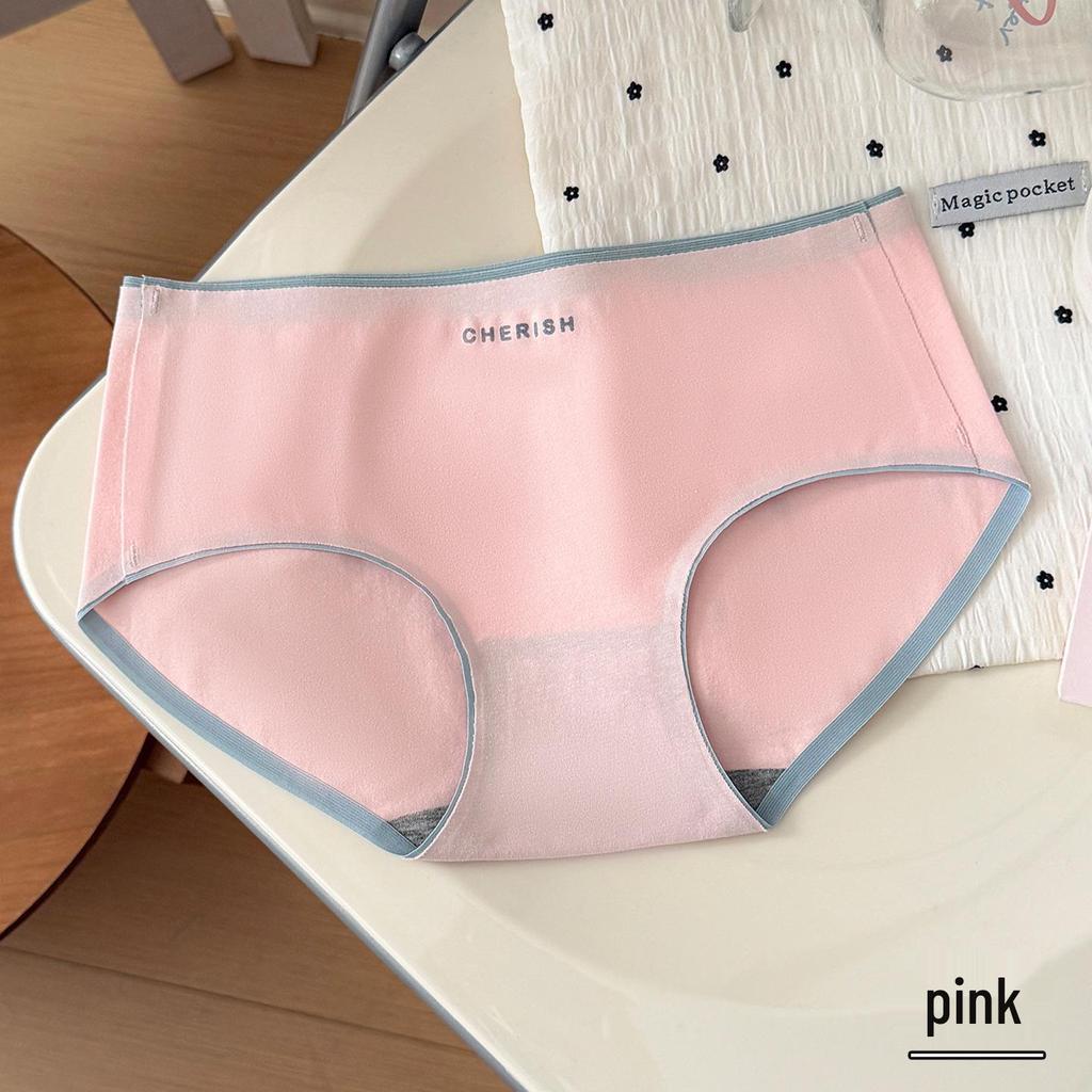 Japanska Söta Sömlösa Damunderkläder i Bomull med Färgblock och Andningsförmåga, Triangelformade