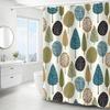 Elegante Tenda da Doccia con Motivo ad Albero, Blu/Verde/Beige/Nero, Lavabile in Lavatrice, Include Ganci, Decorazione Bagno Multifunzionale