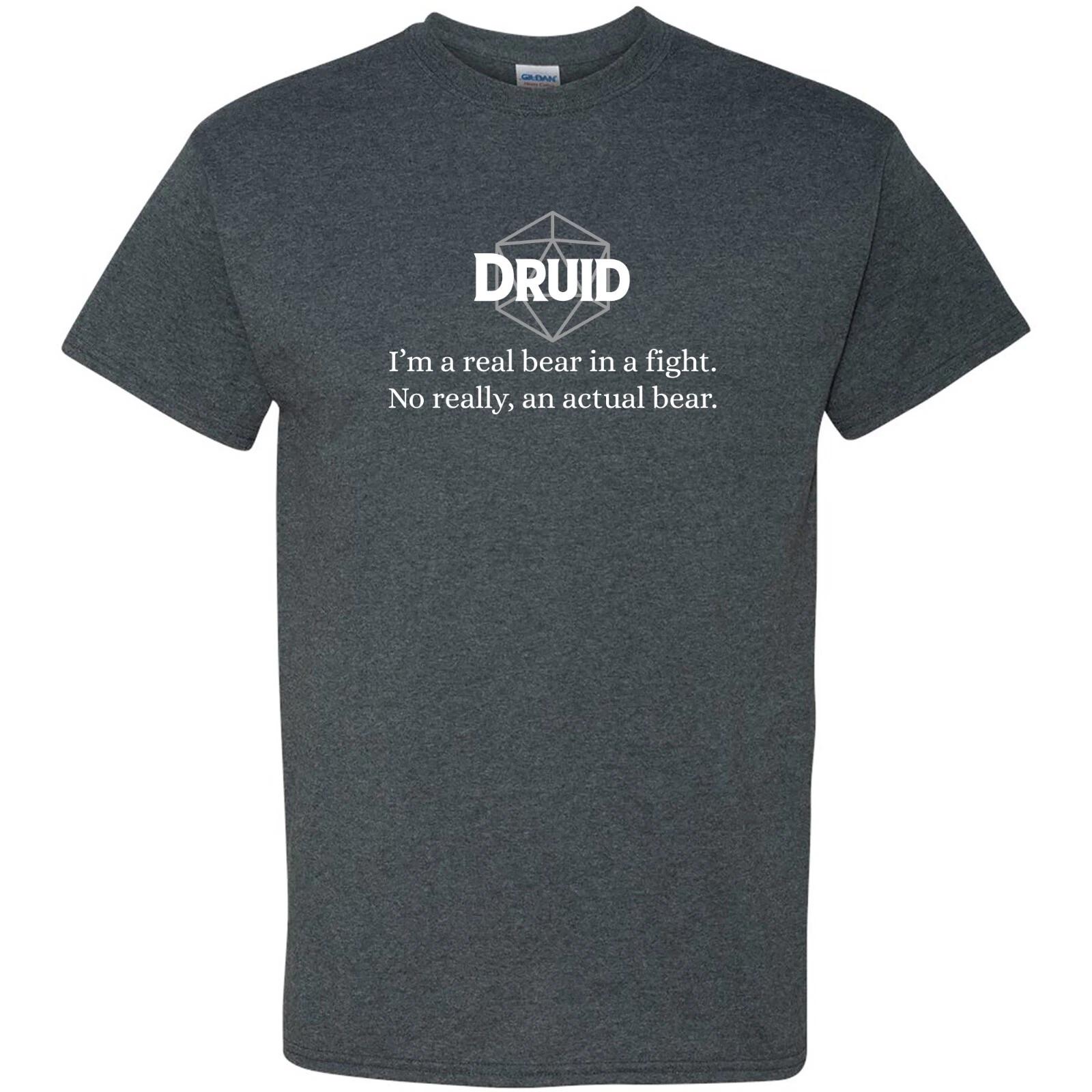RPG Class Quote Druid - Tabletop Game Fantasy T Shirt - Dark Heather S