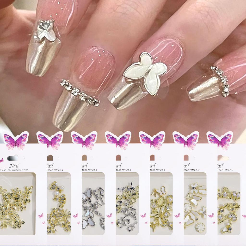 Nail Art Japanese Nail Art Xiaoxiangfeng Love Bow Chain Alloy Nail Art Jewelry