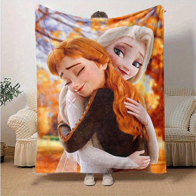 1pc Cartoon Blanket, Soft Throw Blankets for Bed Couch Sofa, Cute Princess Anna Elsa Design, Perfect Gift for Friends and Family, Suitable f