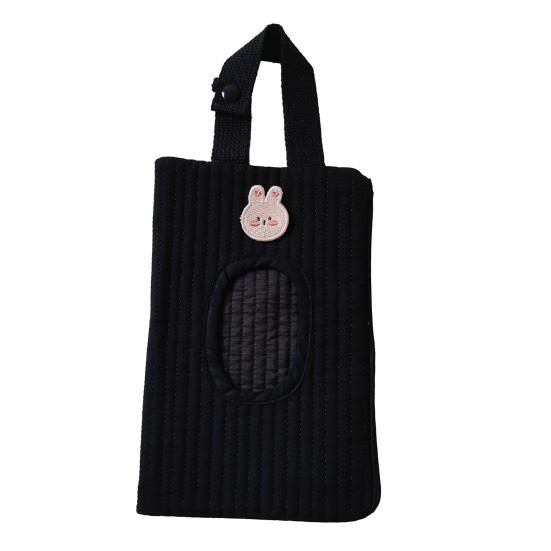 

Стьобаний тримач для серветок Портативна сумочка для дитячих вологих серветок Милий візерунок із тваринами Дорожня сумочка для вологих серветок Підвісна сумка для підгузків та серветок для автомобіля Дитячого візка Rabbit чорний