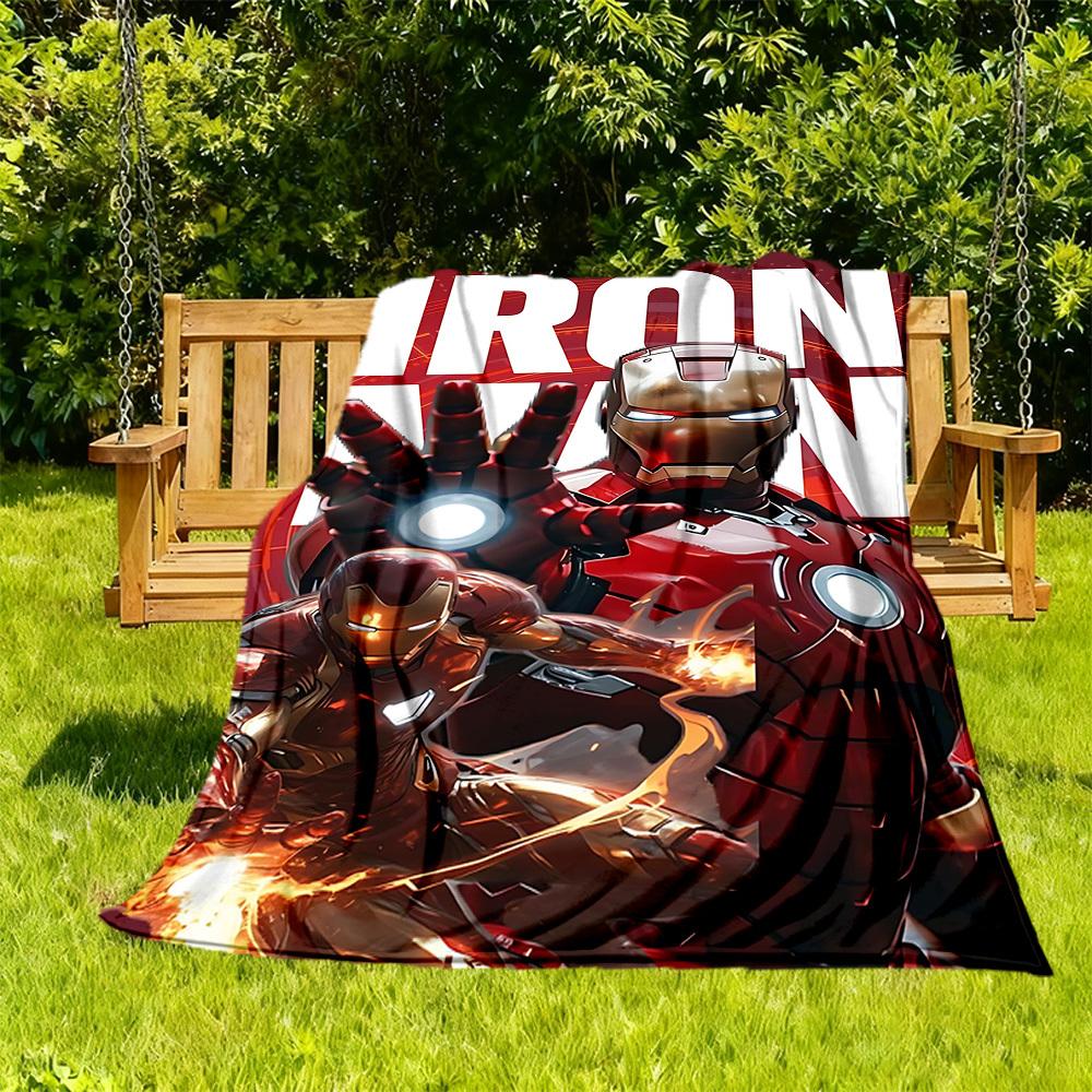 

1pc Iron Man Outdoor Blanket Lightweight Flannel, Soft & Warm, All-Season Use for Sofa, Outdoor, Camping, Living Room, Office096 130x150cm