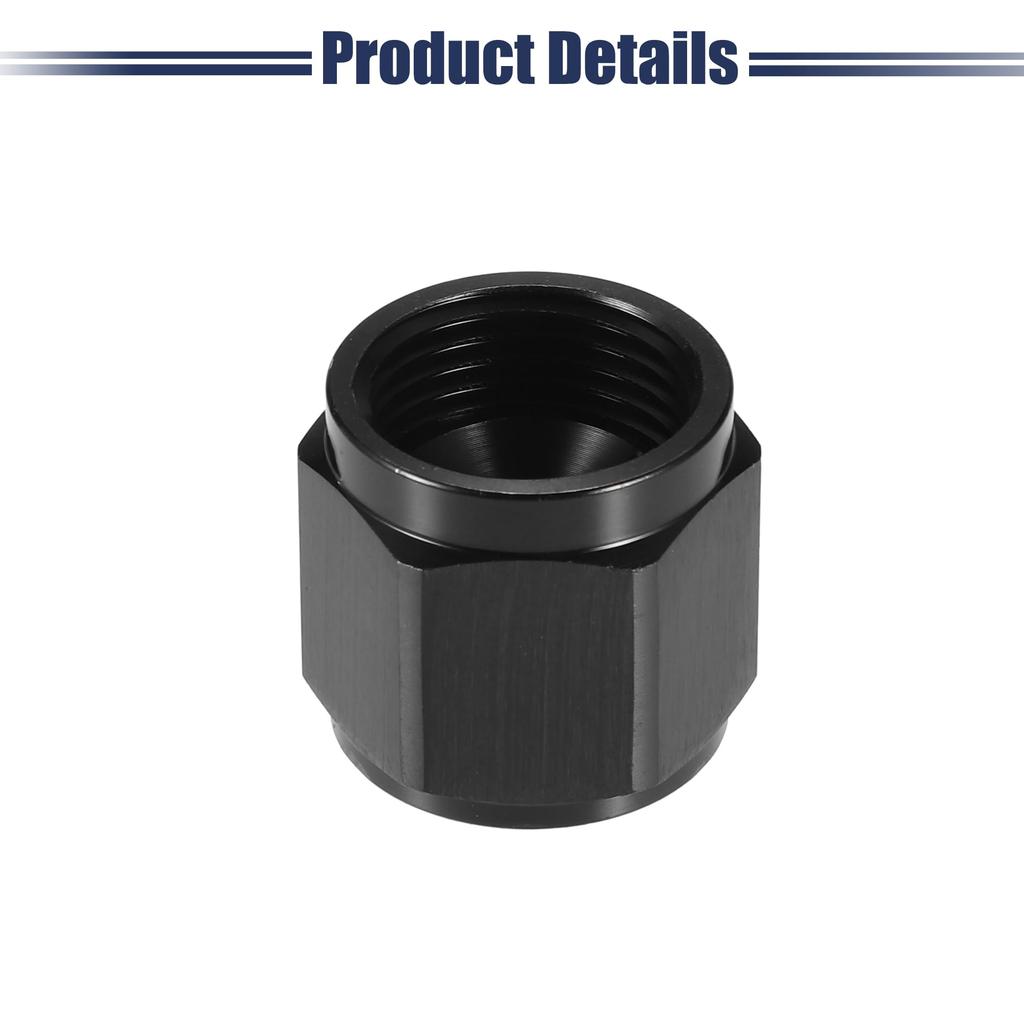 ACROPIX Female Flare Cap Port Plug Block Off Fitting Nut Adapter Universal Black 4pcs AN10