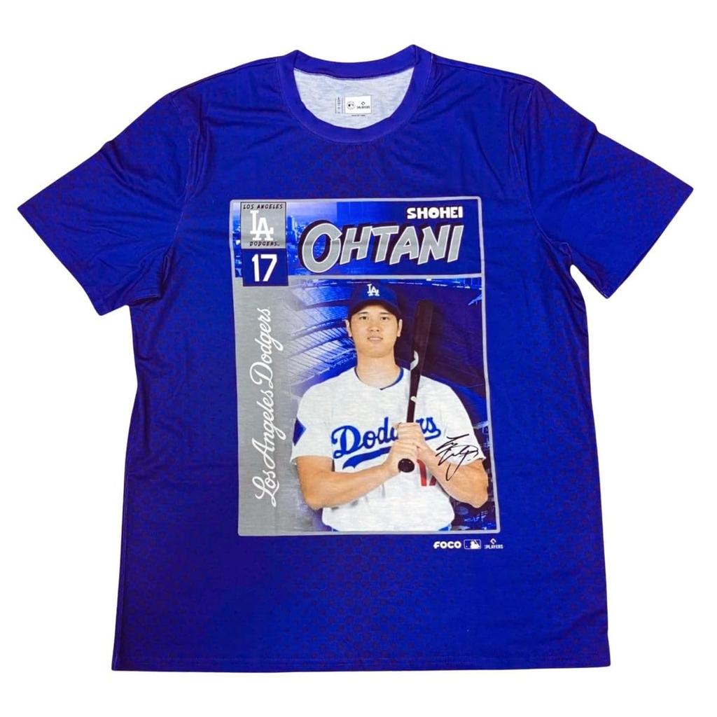 [FOCO] [MLB Official] Shohei Ohtani T-Shirt, Size M, Blue, Dodgers Merchandise, Comic