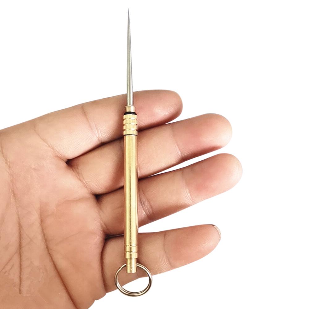 Set di stuzzicadenti in lega di titanio e ottone, porta stuzzicadenti con design ad anello portachiavi, portatile, formato mini, per uso interno ed esterno