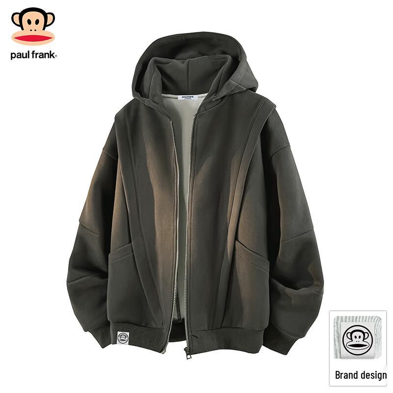 paul frank Men's Loose Fit Hooded Zip-Up Sweatshirt
