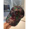 Summer mesh sequin hat - breathable, sun-proof, sun-shielding hat for outdoor activities. Fashionable and versatile Korean baseball cap with a brim.