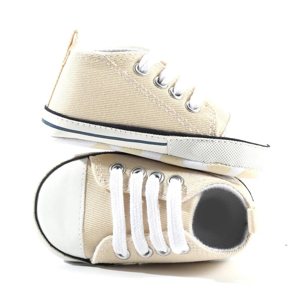 Print Star Sports Baby Canvas Classic Sneakers Newborn Baby Boys Girls First Walkers Shoes Infant Toddler Anti-slip Baby Shoes