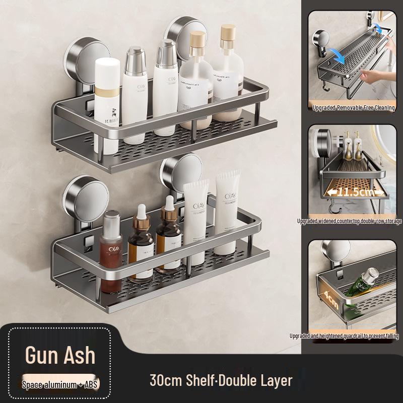 Badezimmer-Wandregal mit Saugnapf ohne Bohren