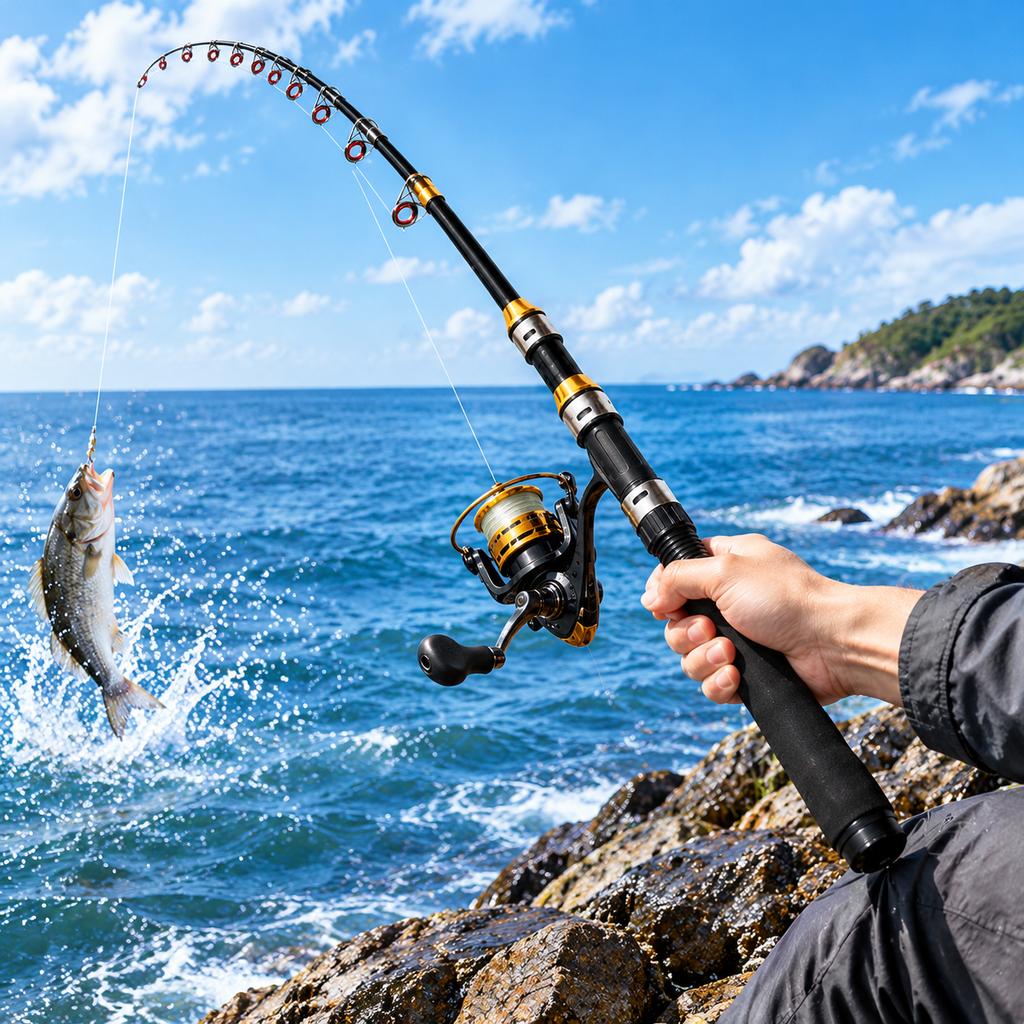 Portable Fiberglass Sea Rod Hard Action Telescopic