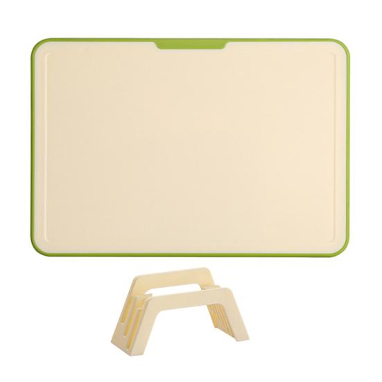 Plastic Cutting Board Set with Stand PP Chopping Boards for Meat Fruit Veggies Non-Slip Dishwasher Safe Space-Saving Kitchen Organizer