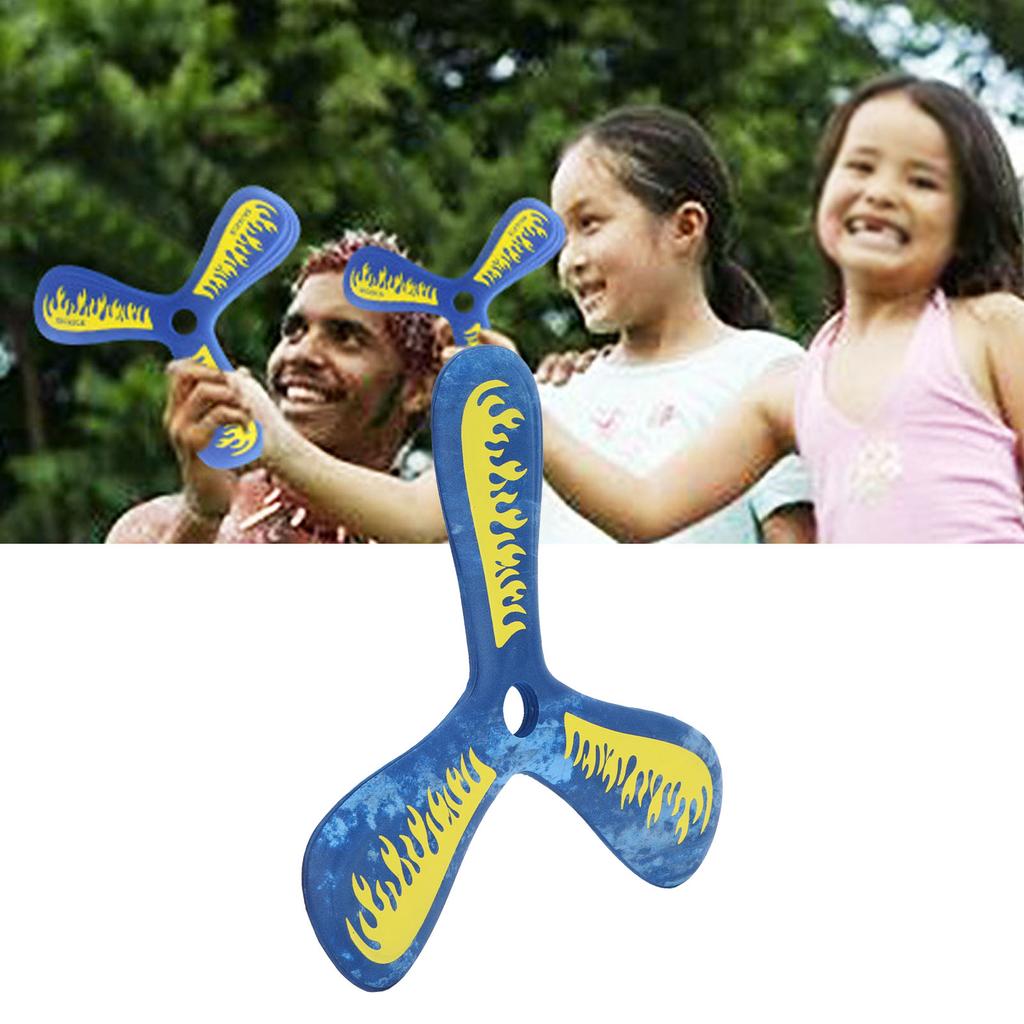 EVA Throw Catch Toy 3 Blade Flying Toy for Kids Outdoor ParentChild Interactive Game(Blue )