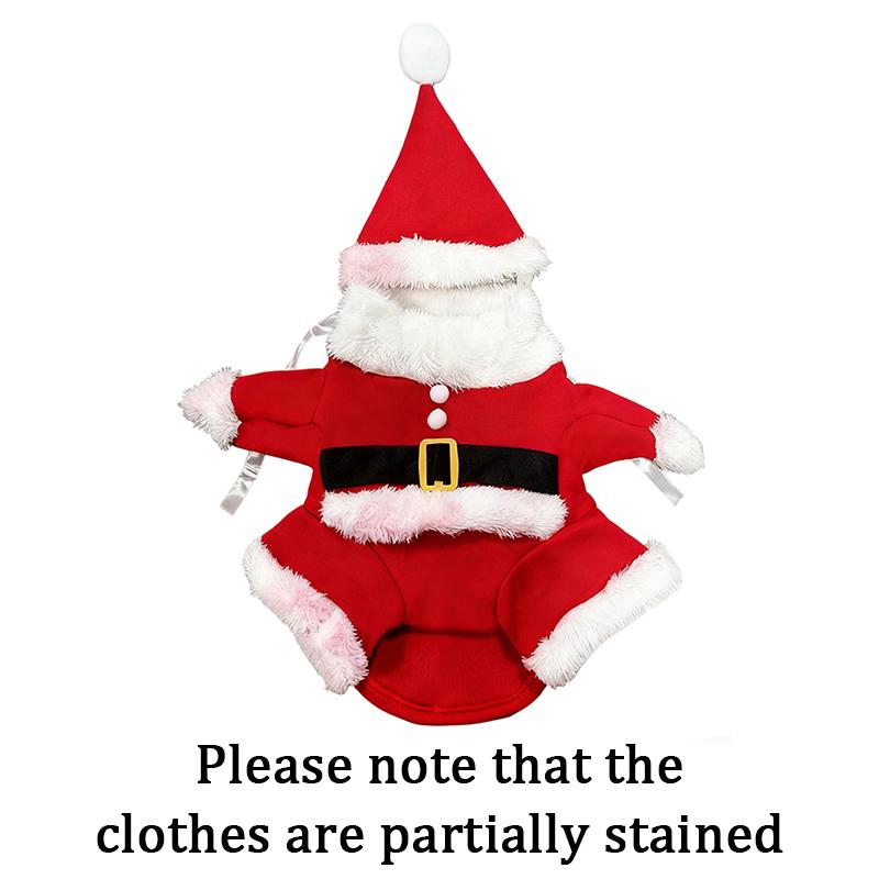 

Christmas Pet Costumes Cute Kitten Santa Claus Clothes For Small Medium Dogs Cats Holiday Party Dress Up Apparel Sphynx Outfits XS красный