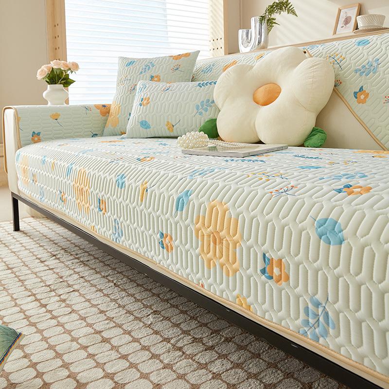 Summer Sofa Cushion Latex Summer Cool Breathable Summer Mat Non-Slip Living Room Sofa Cover Cloth Backrest Towel