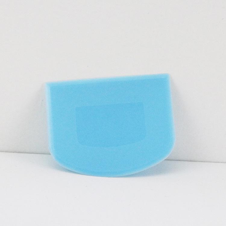 Пластиковый скребок для теста и торта из ПЭ, полукруглый, двойного назначения синий