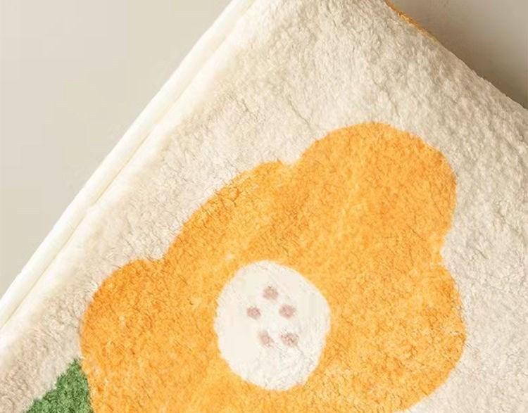 Cartoon Style Bedside Rug: Bay Window Foot Pad, Lazy Sofa Floor Mat, Dirt-Resistant, Easy-Clean Carpet for Living Room