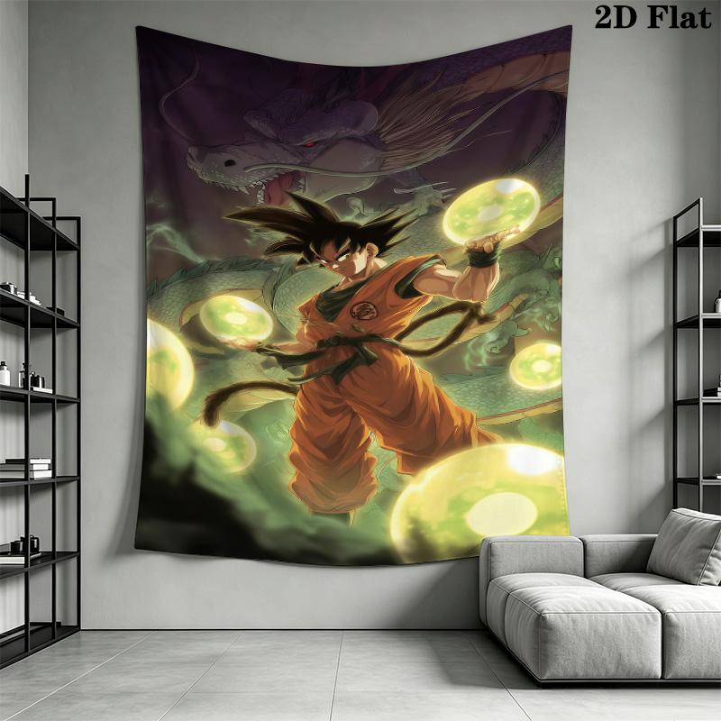 Son Goku Wall Tapestry Aesthetic Wall Hanging Printed Fabric Blanket Decorative Tapestries For Bedroom Living Room Home Decor