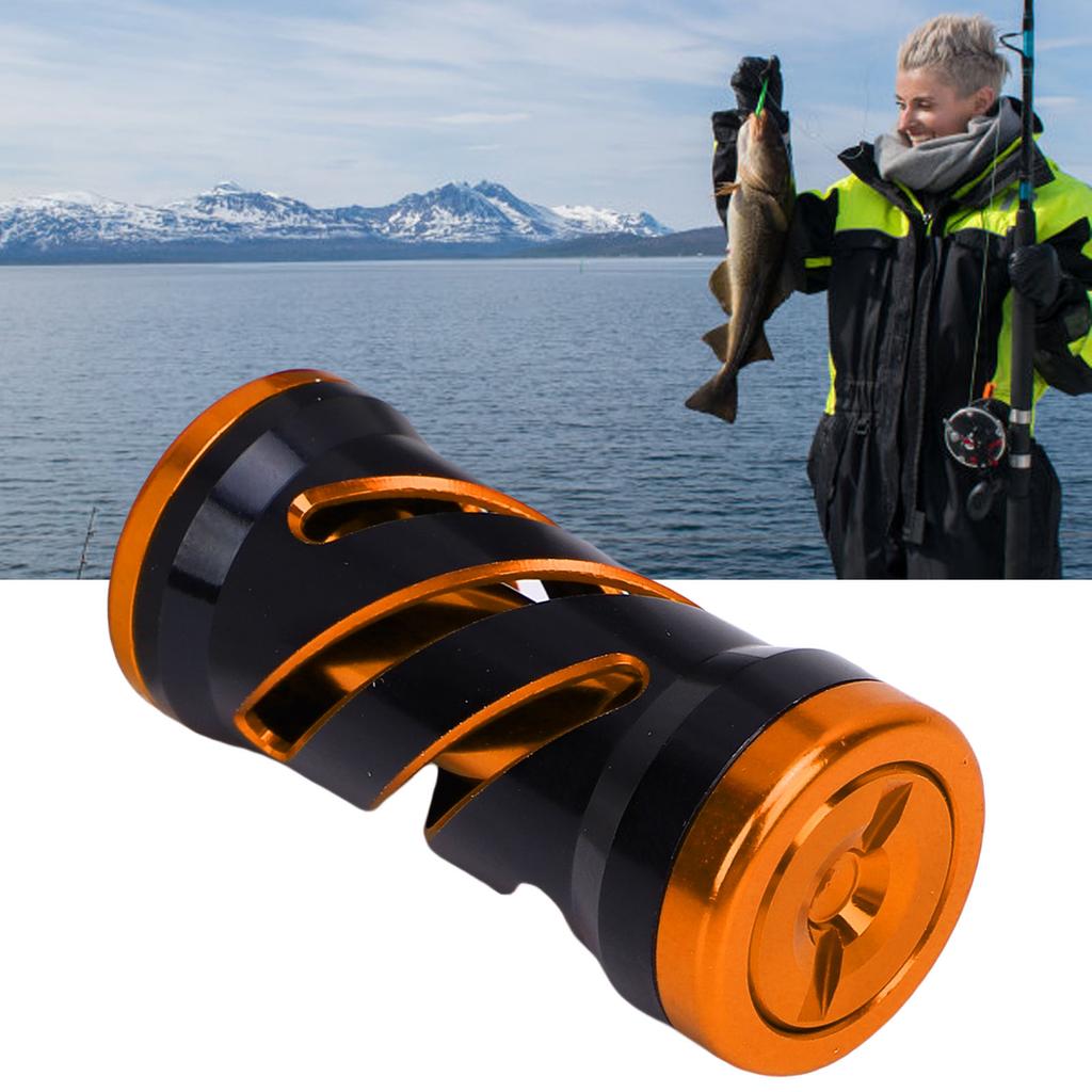 Knob Replacement for S Fishing Reel Lightweight Anti Slip Alloy Fishing Reel Handle Knob with Fittings Black Gold