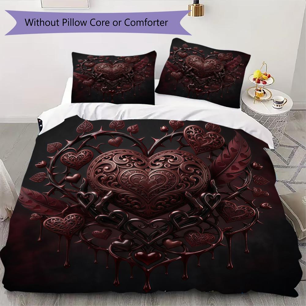 Dark Crown and Royal Wand Pattern Bedding uilt Set uilt Cover Pillowcase Home Decoration Birthday Gift (1 * duvet cover + 2 * pillowcase without core)