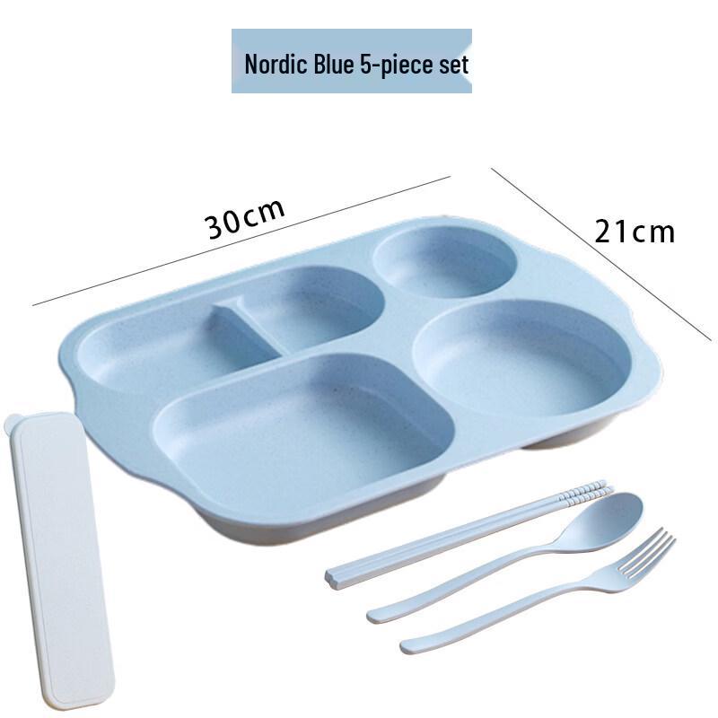 Wheat Straw Divided Plate & Utensil Set