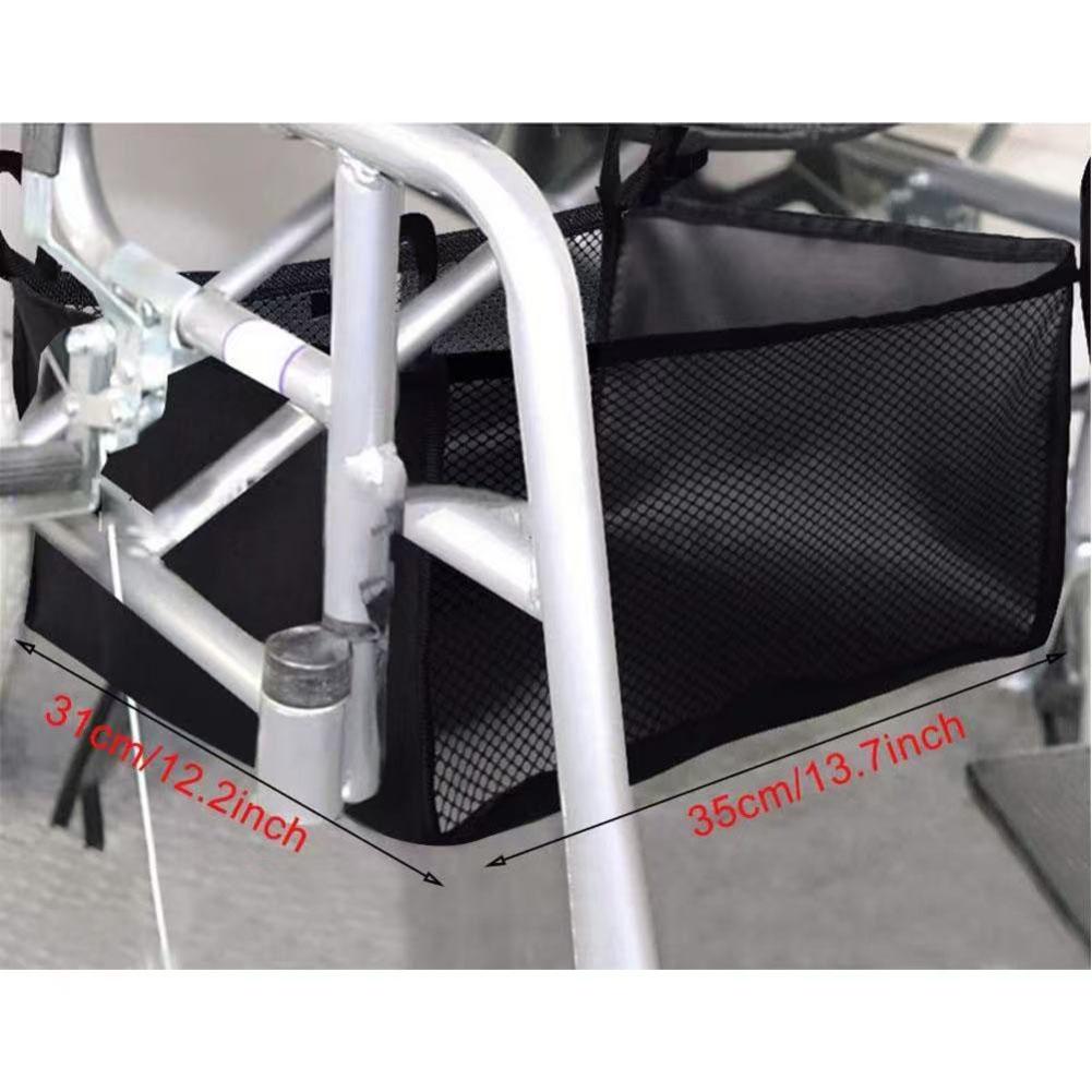 Wheelchair Under Seat Storage Carrier Elderly Rollator Mesh Organizer Bag Trolley Wheelchair Seat Storage Bag 35*31*16cm 600D