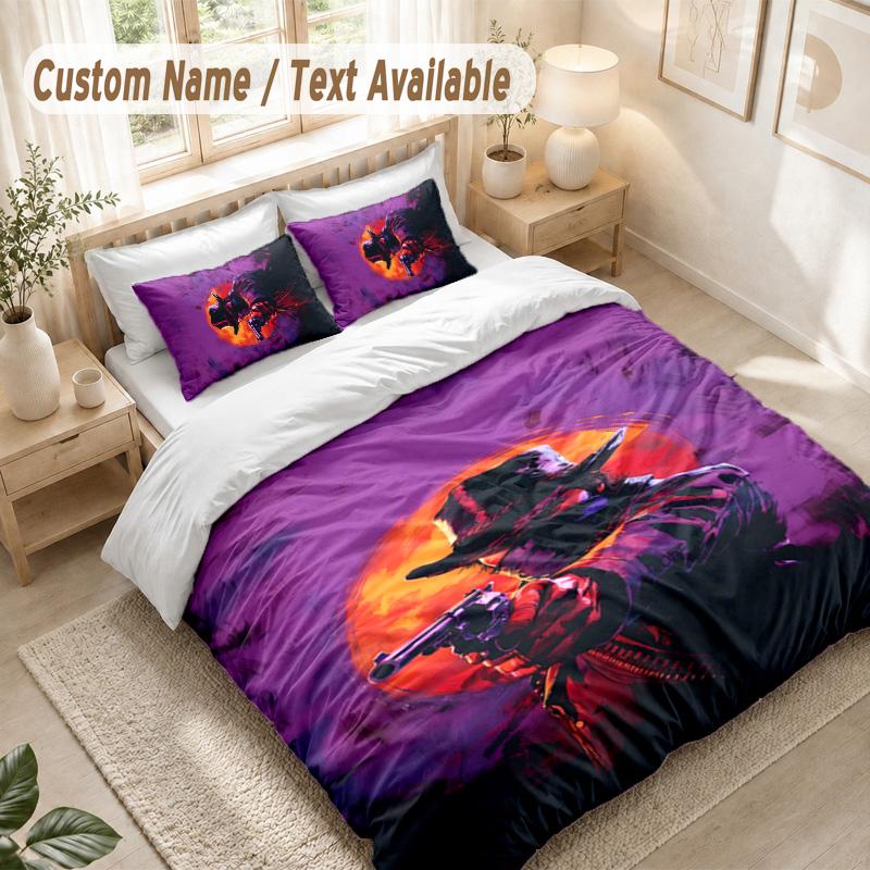 Red Dead Redemption Bedding Set, 1 Duvet Cover & 2 Pillowcases Soft Comfortable Bedroom Home Textile Decor